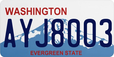 WA license plate AYJ8003