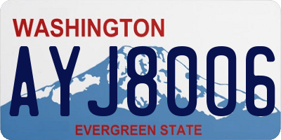 WA license plate AYJ8006