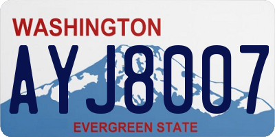 WA license plate AYJ8007