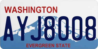 WA license plate AYJ8008
