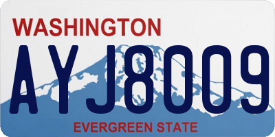 WA license plate AYJ8009