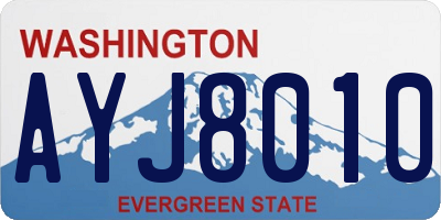 WA license plate AYJ8010