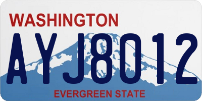 WA license plate AYJ8012