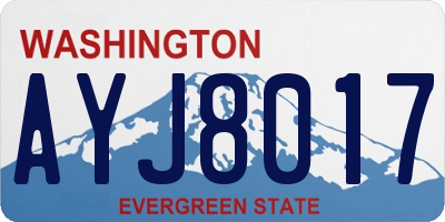 WA license plate AYJ8017