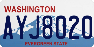 WA license plate AYJ8020