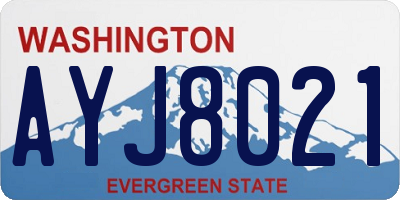WA license plate AYJ8021