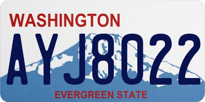 WA license plate AYJ8022