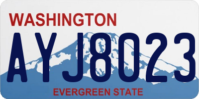 WA license plate AYJ8023