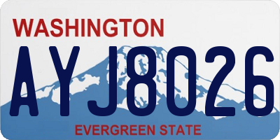 WA license plate AYJ8026