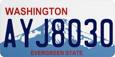 WA license plate AYJ8030