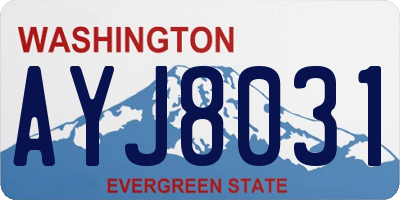 WA license plate AYJ8031