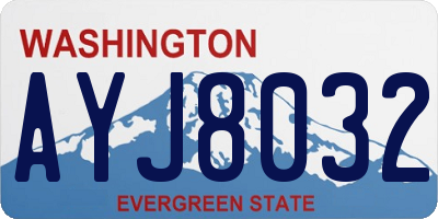 WA license plate AYJ8032