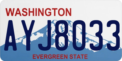 WA license plate AYJ8033