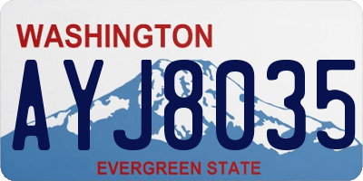 WA license plate AYJ8035