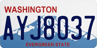WA license plate AYJ8037
