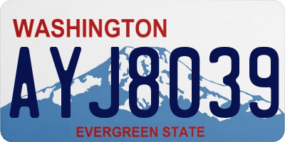 WA license plate AYJ8039