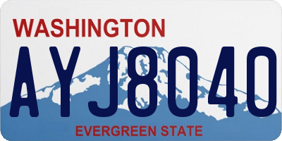 WA license plate AYJ8040