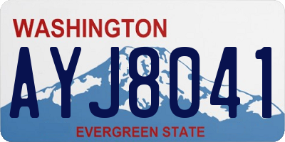 WA license plate AYJ8041