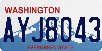 WA license plate AYJ8043
