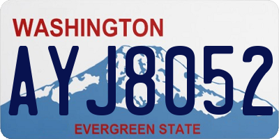 WA license plate AYJ8052