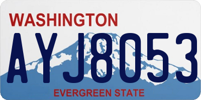 WA license plate AYJ8053