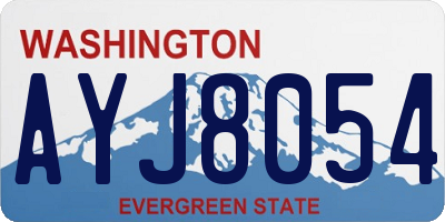 WA license plate AYJ8054