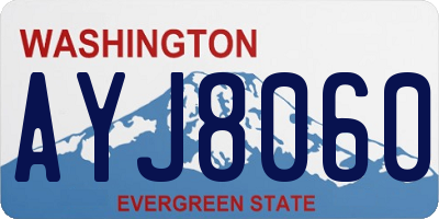 WA license plate AYJ8060