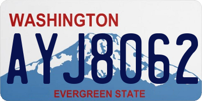 WA license plate AYJ8062