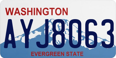 WA license plate AYJ8063
