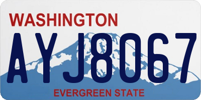 WA license plate AYJ8067