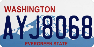 WA license plate AYJ8068