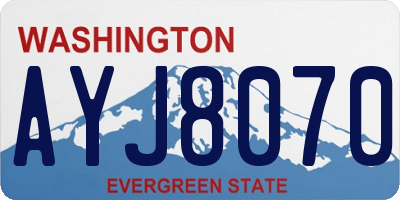WA license plate AYJ8070