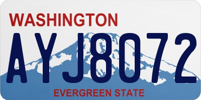 WA license plate AYJ8072