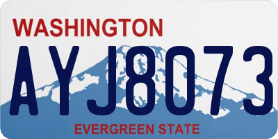 WA license plate AYJ8073