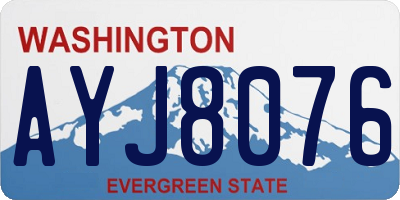WA license plate AYJ8076
