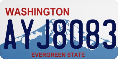 WA license plate AYJ8083
