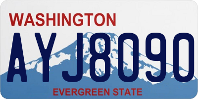 WA license plate AYJ8090