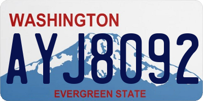 WA license plate AYJ8092