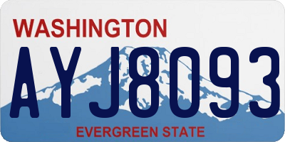 WA license plate AYJ8093