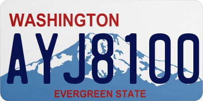 WA license plate AYJ8100