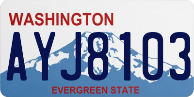 WA license plate AYJ8103