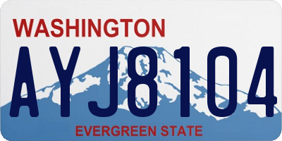 WA license plate AYJ8104