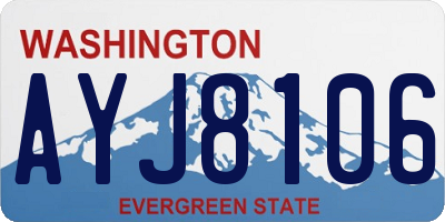 WA license plate AYJ8106