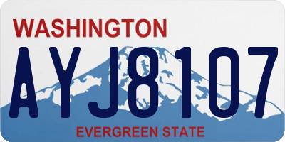 WA license plate AYJ8107
