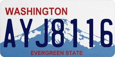 WA license plate AYJ8116