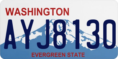 WA license plate AYJ8130