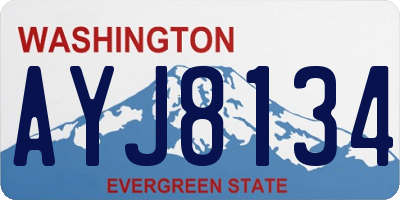 WA license plate AYJ8134