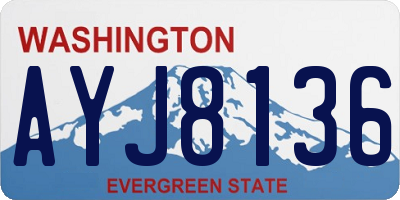 WA license plate AYJ8136
