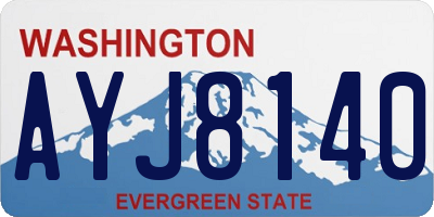 WA license plate AYJ8140
