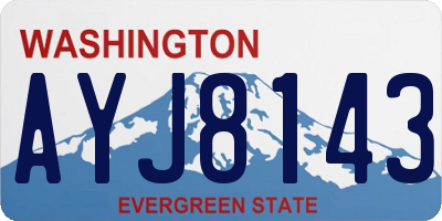 WA license plate AYJ8143